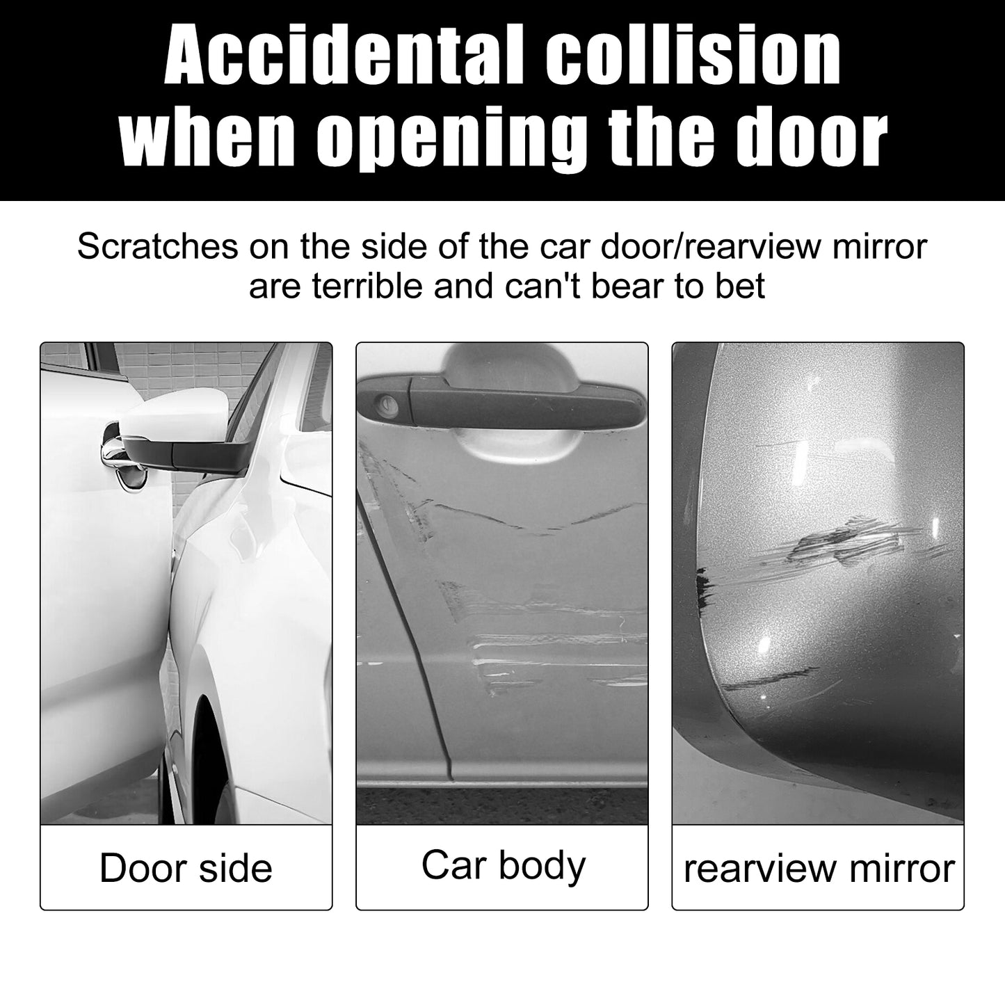 ATRUNMEA™- Autocollants de protection anti-collision pour voiture, protection anti-rayures pour pare-chocs avant et arrière.