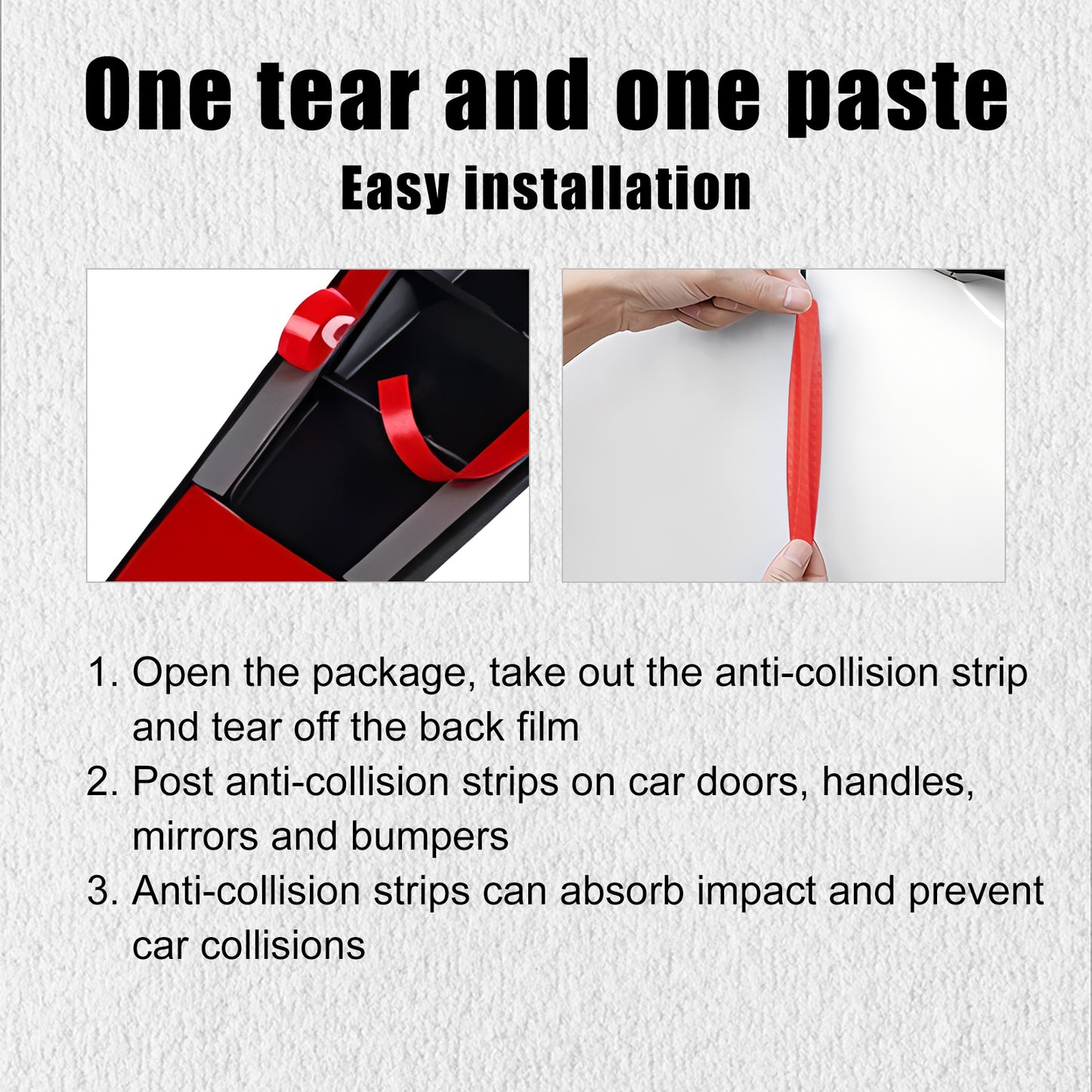 ATRUNMEA™- Autocollants de protection anti-collision pour voiture, protection anti-rayures pour pare-chocs avant et arrière.