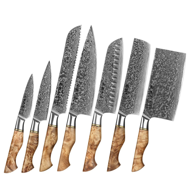 HEZHEN set de 7 pièces - couteaux de cuisine professionnel