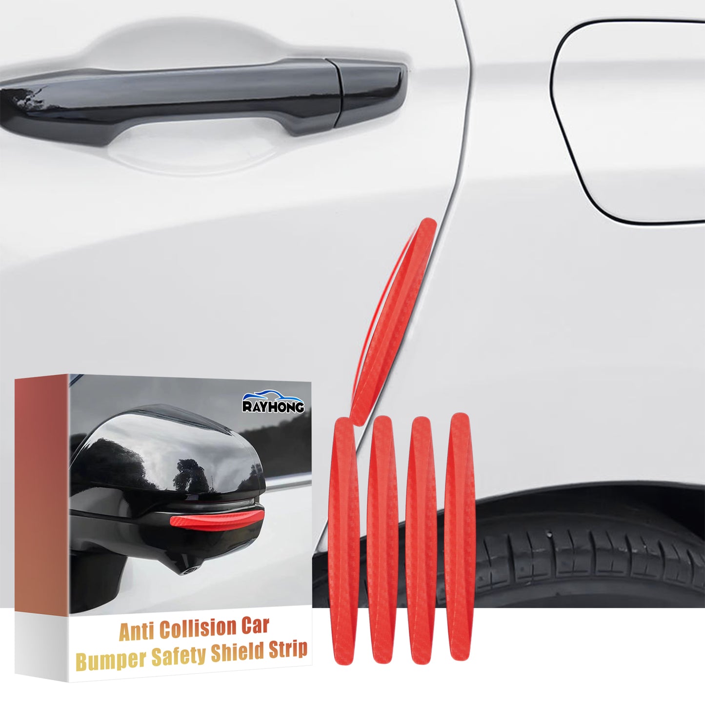 ATRUNMEA™- Autocollants de protection anti-collision pour voiture, protection anti-rayures pour pare-chocs avant et arrière.