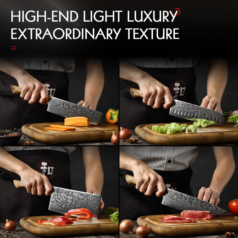 HEZHEN set de 7 pièces - couteaux de cuisine professionnel