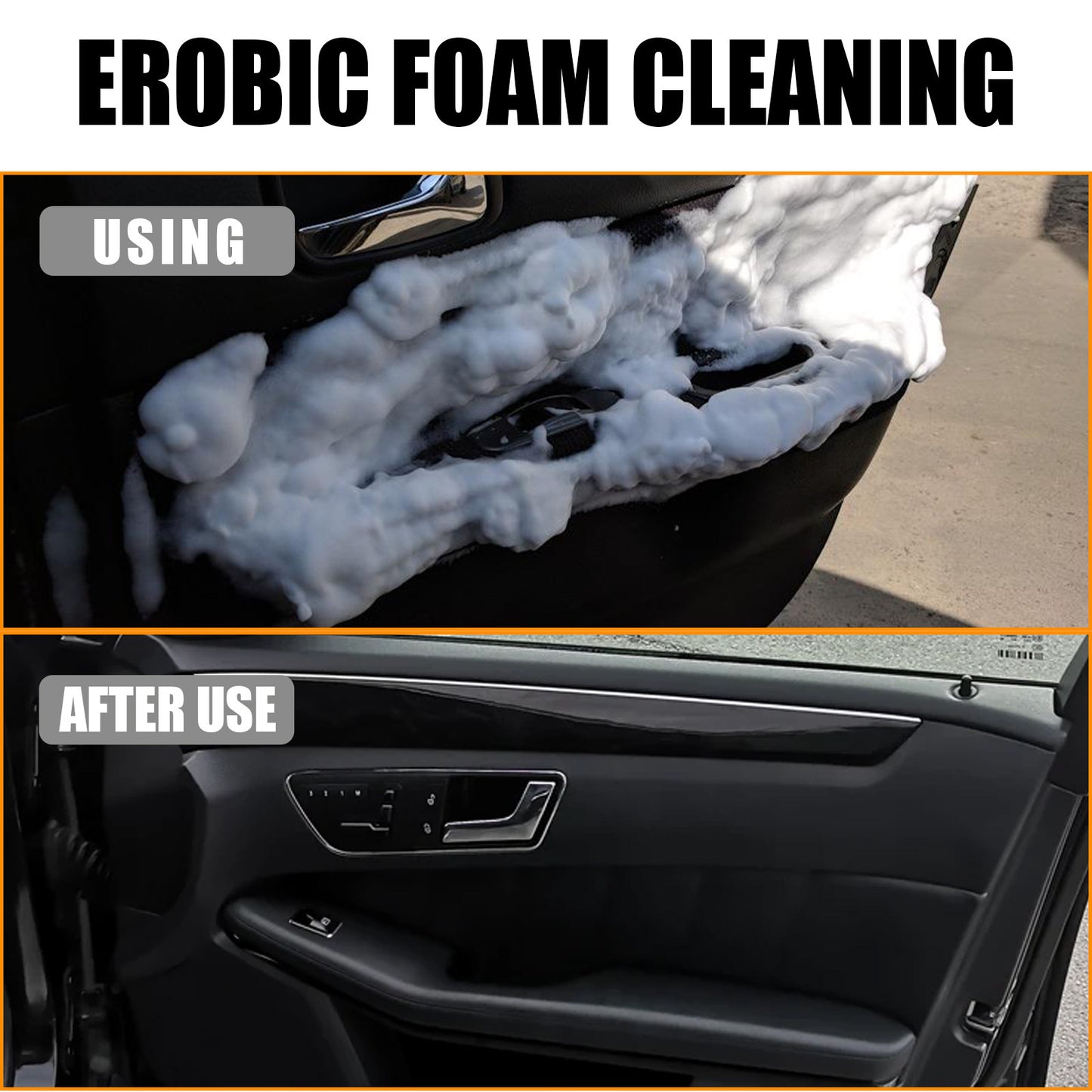 ATRUNMEA™- Nettoyant mousse pour intérieur de voiture Décontamination sans eau (plafond, siège et tableau de bord).