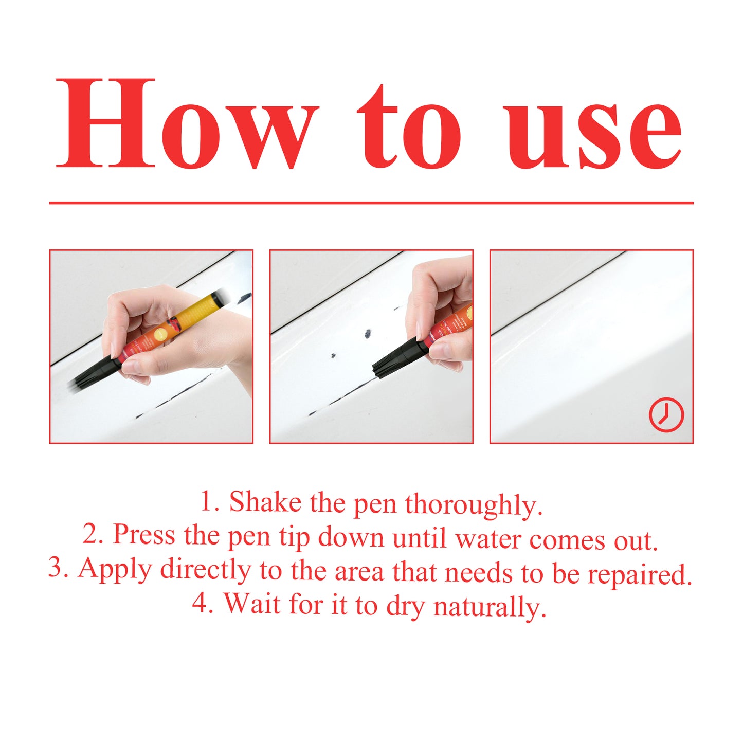 ATRUNMEA™- Stylo de réparation des rayures de voiture, stylo spécial de réparation des rayures de surface de peinture de voiture.