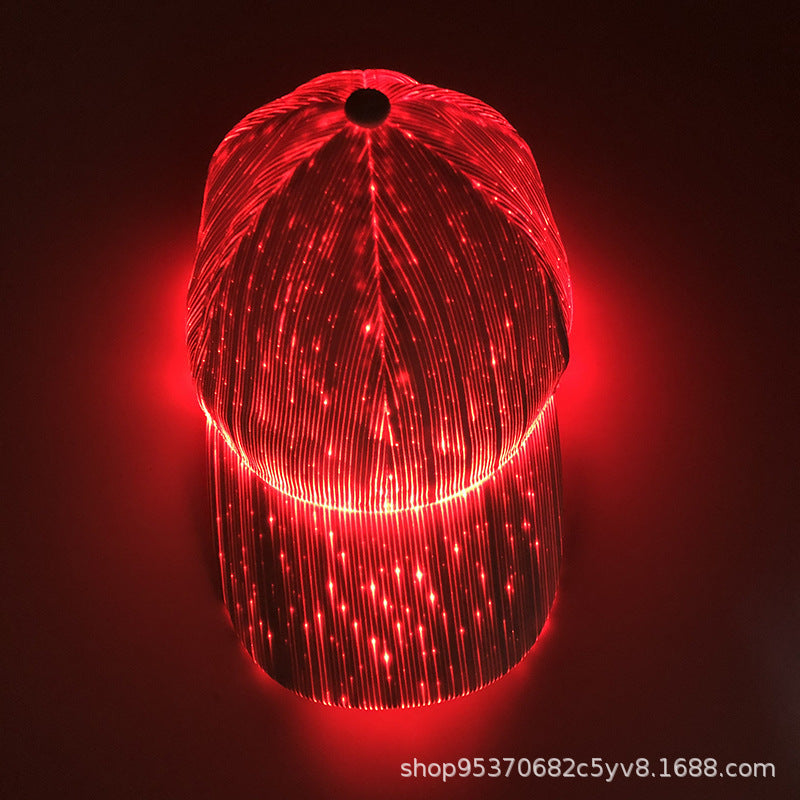 THEMEASHOP™  FEMME  - Casquette lumineuse LED à fibre optique, nouveauté très en vogue, casquette de baseball fluorescente pour soirées et bars, casquette clignotante pour couples hip-hop