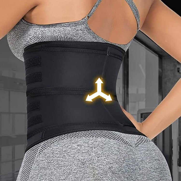 THEMEASHOP™ ÉPICERIE- Ceinture amincissante de sport transfrontalière pour femmes, résistante à la transpiration, avec fermeture éclair ajustable et ceinture abdominale renforcée.