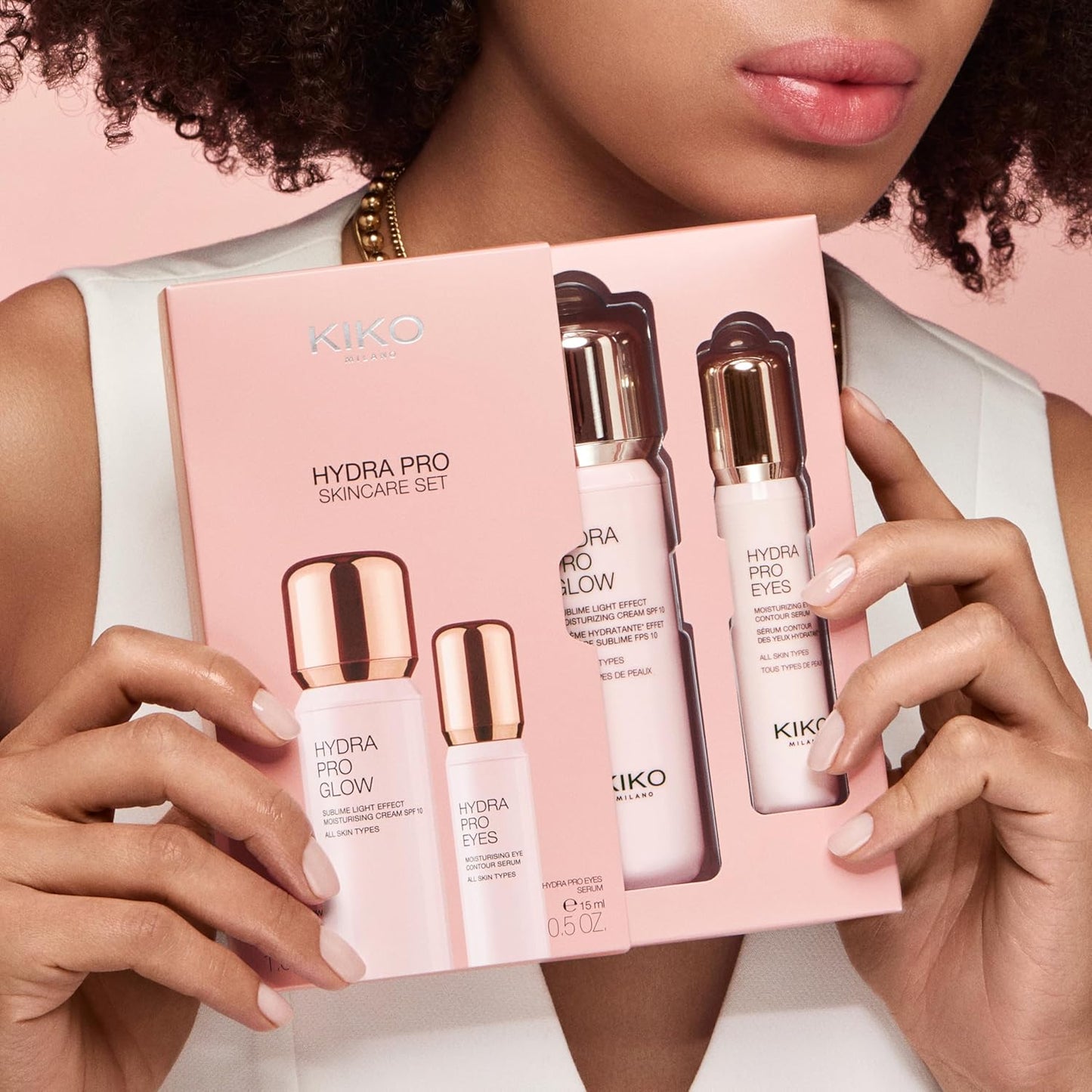 KIKO Milano Hydra Pro Skincare set, Kit De Soin : Crème Hydratante Pour Le Visage Spf 10 Et Sérum Contour Des Yeux