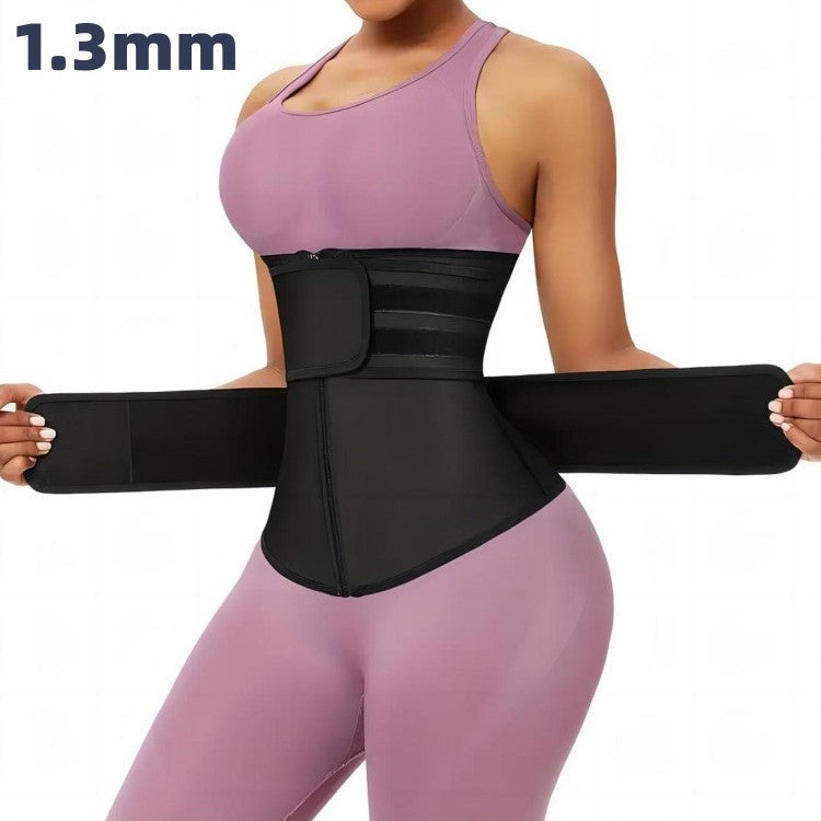 THEMEASHOP™ ÉPICERIE- Ceinture amincissante de sport transfrontalière pour femmes, résistante à la transpiration, avec fermeture éclair ajustable et ceinture abdominale renforcée.