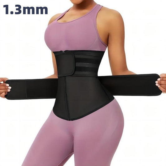 THEMEASHOP™ ÉPICERIE- Ceinture amincissante de sport transfrontalière pour femmes, résistante à la transpiration, avec fermeture éclair ajustable et ceinture abdominale renforcée.
