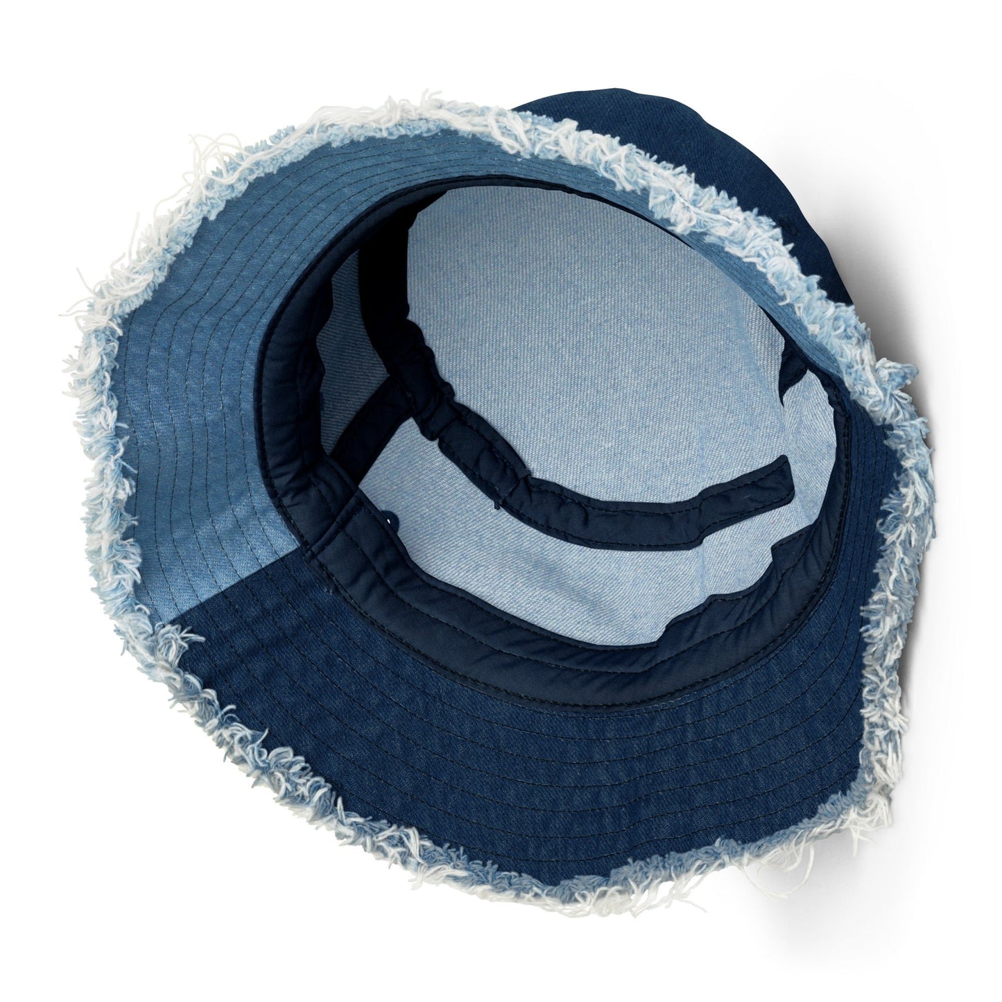 Distressed denim bucket hat