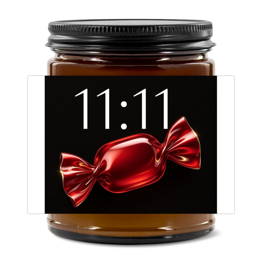 9oz Amber Jar Candle | 3"x2" White Label | Black Matte Lid