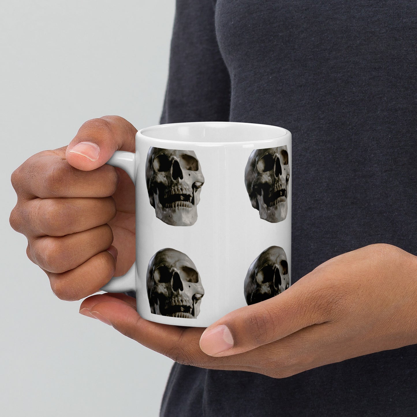 Mug Blanc Brillant Skull Head ESTHEMEA