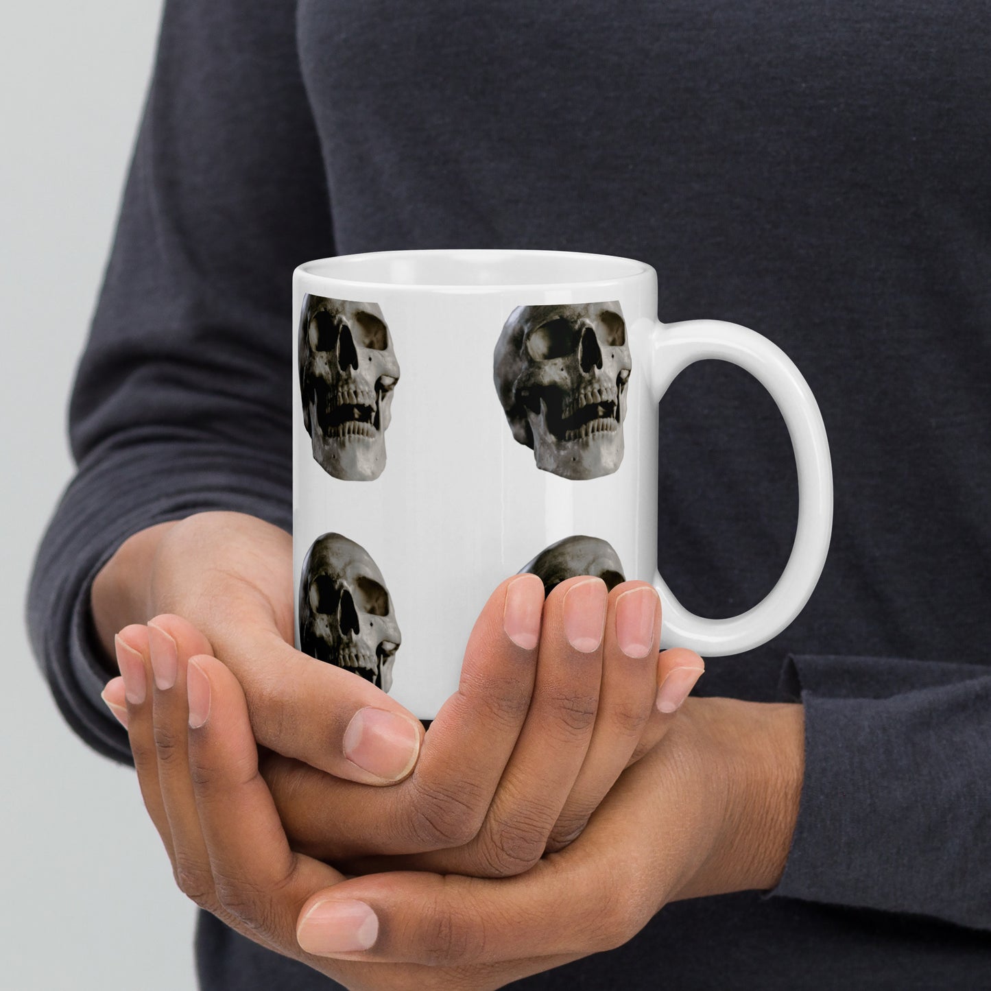 Mug Blanc Brillant Skull Head ESTHEMEA