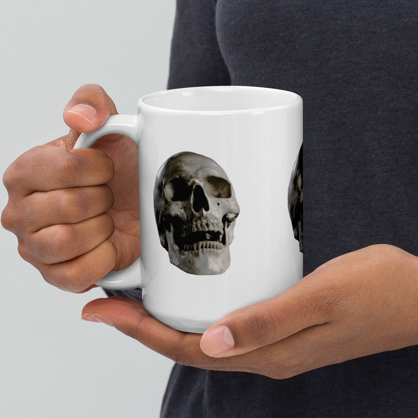 Mug Blanc Brillant Skull Head ESTHEMEA