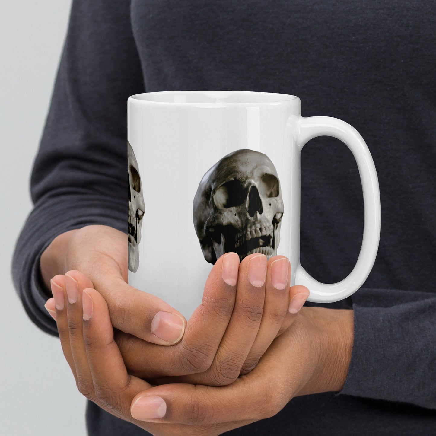 Mug Blanc Brillant Skull Head ESTHEMEA